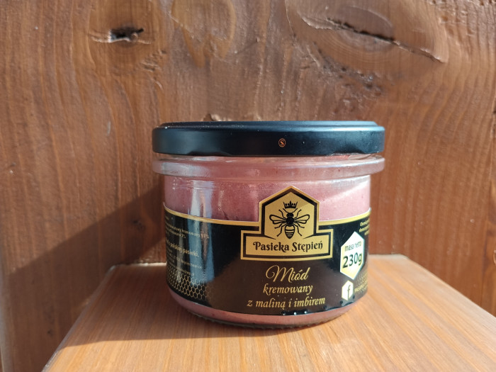 Miód kremowany z maliną i imbirem 