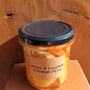 Dynia w zalewie słodko-kwaśnej z plastrem pomarańczy